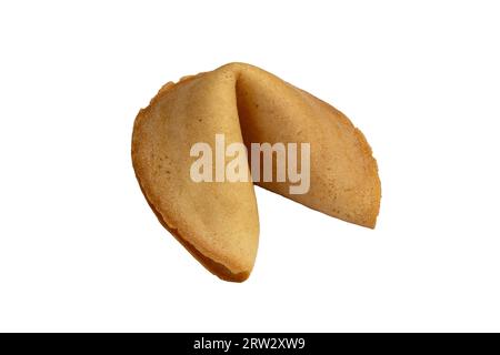 gros plan de biscuits de fortune isolés sur blanc Banque D'Images