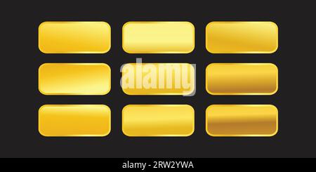 dégradés d'or texture set de vecteur d'arrière-plan icône meallick illustration, ruban, dégradés d'or, Illustration de Vecteur