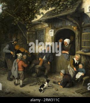 Adriaen van Ostade - The Fiddler 1673, 45×42 cm. Adriaen van Ostade (1610-1685) Banque D'Images