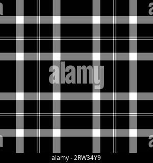 Texture vectorielle tartan du textile de fond à carreaux avec un tissu à carreaux sans couture dans des couleurs grises et noires. Illustration de Vecteur