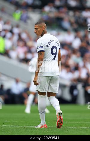 Tottenham Hotspur Stadium, Londres, Royaume-Uni. 16 septembre 2023. Premier League football, Tottenham Hotspur contre Sheffield United ; Richarlison de Tottenham Hotspur crédit : action plus Sports/Alamy Live News Banque D'Images