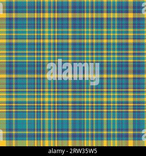 Textile tartan sans couture de tissu à motif écossais avec un vecteur de contrôle de fond de texture dans les couleurs cyan et bleu. Illustration de Vecteur