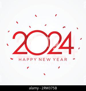 2024 nouvel an abstrait couleur rouge de fond d'élément de conception. Illustration vectorielle Illustration de Vecteur