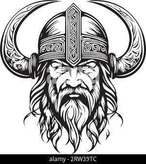 Impressionnant beau vecteur art symbole d'emblème viking Illustration de Vecteur