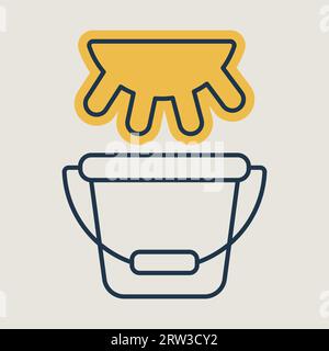 Pis de vache et seaux. Icône de vecteur de lait frais. Enseigne de produits laitiers. Symbole graphique pour la conception de sites Web et d'applications de cuisine, logo, application, interface utilisateur Illustration de Vecteur