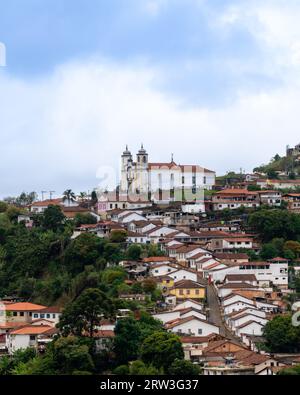 Vue de l'église de Santa Efigênia, Ouro Preto, Brésil Banque D'Images