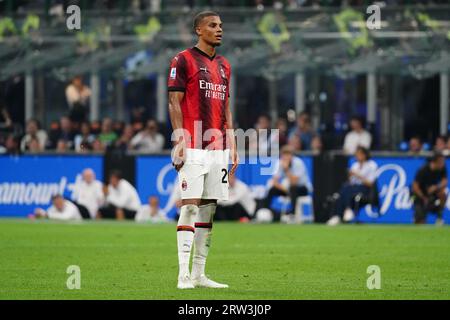 Milan, Italie. 16 septembre 2023. Malick Thiaw (AC Milan) lors du championnat italien Serie A match de football entre le FC Internazionale et l'AC Milan le 16 septembre 2023 au stade Giuseppe Meazza de Milan, Italie - photo Morgese-Rossini/DPPI crédit : DPPI Media/Alamy Live News Banque D'Images