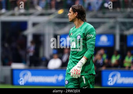 Milan, Italie. 16 septembre 2023. Yann Sommer (FC Inter) lors du championnat italien Serie A match de football entre le FC Internazionale et l'AC Milan le 16 septembre 2023 au stade Giuseppe Meazza de Milan, Italie - photo Morgese-Rossini/DPPI crédit : DPPI Media/Alamy Live News Banque D'Images