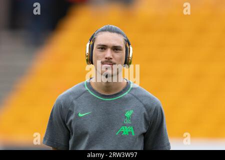 Wolverhampton, Royaume-Uni. 16 septembre 2023. Darwin Núnez de Liverpool avant le match de Premier League entre Wolverhampton Wanderers et Liverpool à Molineux, Wolverhampton le samedi 16 septembre 2023. (Photo : Gustavo Pantano | MI News) crédit : MI News & Sport / Alamy Live News Banque D'Images