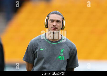 Wolverhampton, Royaume-Uni. 16 septembre 2023. Darwin Nœnez de Liverpool avant le match de Premier League entre Wolverhampton Wanderers et Liverpool à Molineux, Wolverhampton le samedi 16 septembre 2023. (Photo : Gustavo Pantano | MI News) crédit : MI News & Sport / Alamy Live News Banque D'Images