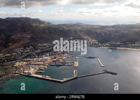 Vue aérienne de Simons Town sur la péninsule du Cap près du Cap, Afrique du Sud Banque D'Images