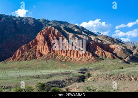 Érosion des montagnes à Tien Shan, Kirghizistan Banque D'Images