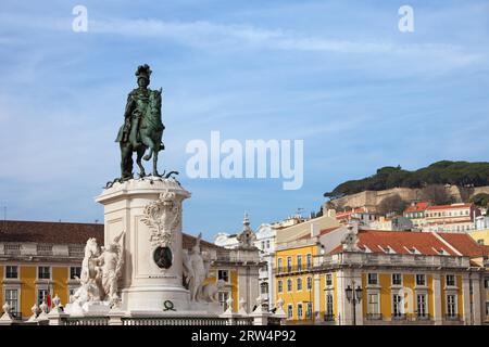 Statue équestre du roi José Ier de 1775 à Lisbonne, Portugal Banque D'Images