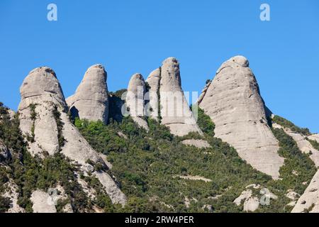 Sommets des montagnes de Montserrat en Catalogne, Espagne Banque D'Images