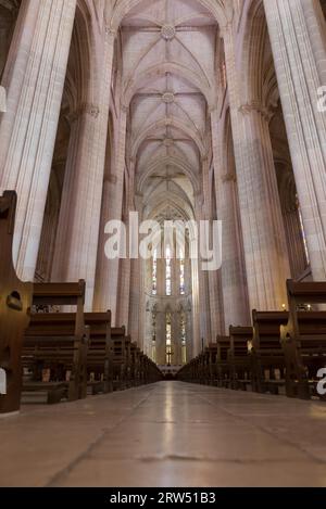 Batalha, Portugal, 24 avril 2014 : vue intérieure de l'abbaye dominicaine de Batalha Santa Maria da Vitoria - Batalha, Portugal Banque D'Images