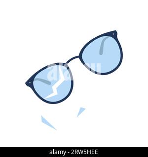 Lunettes cassées. Vieilles lunettes cassées. Illustration vectorielle Illustration de Vecteur