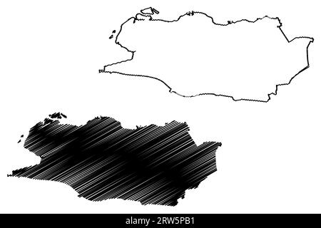 Goes ville et municipalité (Royaume des pays-Bas, Hollande, Zélande ou province de la Zélande) carte illustration vectorielle, scribble carte d'esquisse Illustration de Vecteur