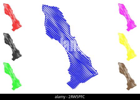 Lac Tilicho (République fédérale démocratique du Népal) carte illustration vectorielle, carte de scribble Illustration de Vecteur