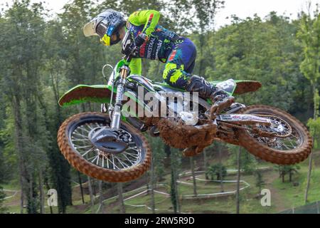 Maggiora, Italie. 17 septembre 2023. Kevin Horgmo, NOR (F&H Racing Team) lors de MXGP of ITALY Race Mxgp et Mx2, course de motocross à Maggiora, Italie, septembre 17 2023 crédit : Independent photo Agency/Alamy Live News Banque D'Images