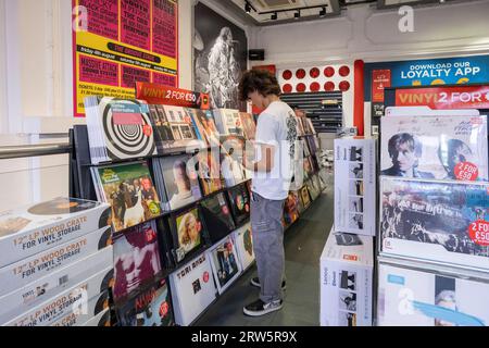 Magasin de disques de musique vinyle, Cork, Irlande, Royaume-Uni Banque D'Images