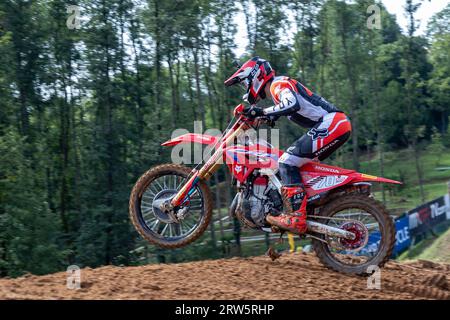 Maggiora, Italie. 17 septembre 2023. Ruben Fernandez Garcia, ESP (Team HRC) lors de MXGP of ITALY Race Mxgp et Mx2, course de motocross à Maggiora, Italie, septembre 17 2023 crédit : Agence de photo indépendante/Alamy Live News Banque D'Images