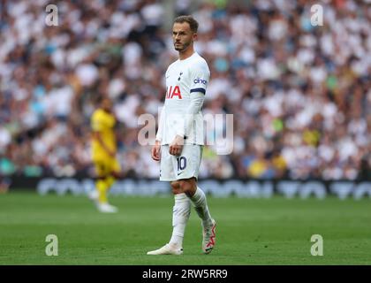 Tottenham Hotspur Stadium, Londres, Royaume-Uni. 16 septembre 2023. Premier League football, Tottenham Hotspur contre Sheffield United ; James Maddison de Tottenham Hotspur crédit : action plus Sports/Alamy Live News Banque D'Images