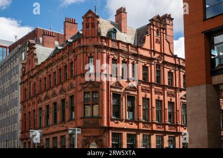 Vieux bâtiments dans le quartier Deansgate de la ville de Manchester, Angleterre Banque D'Images