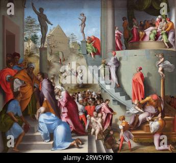 Joseph avec Jacob en Egypte par le peintre italien de la Renaissance Pontormo à la National Gallery, Londres, Royaume-Uni Banque D'Images