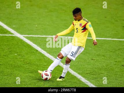 Moscou, Russie – 3 juillet 2018. Milieu de terrain de l'équipe nationale de football de Colombie Wilmar Barrios en action lors de la coupe du monde 2018 ronde de 16 match Colombie vs Banque D'Images