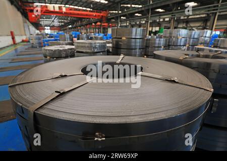 Les produits en acier de bande sont dans l'atelier, Chine du Nord Banque D'Images