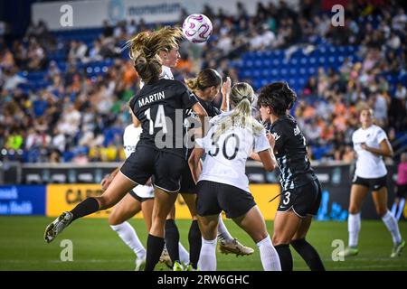 Harrison, États-Unis. 23 juin 2023. Harrison, États-Unis, 16 septembre 2023 : les joueuses du Washington Spirit et du Gotham FC lors du match de la National Womens Soccer League entre le Gotham FC et le Washington Spirit au Red Bull Arena à Harrison, NJ, États-Unis (USAGE ÉDITORIAL UNIQUEMENT). (Rebekah Wynkoop/SPP) crédit : SPP Sport Press photo. /Alamy Live News Banque D'Images