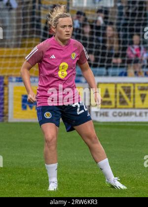 Dundee, Écosse Royaume-Uni. 14 juillet 2023 : une amicale internationale entre les femmes écossaises et les femmes d'Irlande du Nord à Dens Park, Dundee. Banque D'Images