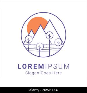 Mountain logo Design Outdoor Adventure logo Type Illustration de Vecteur