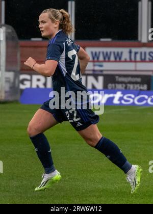 Dundee, Écosse Royaume-Uni. 14 juillet 2023 : une amicale internationale entre les femmes écossaises et les femmes d'Irlande du Nord à Dens Park, Dundee. Banque D'Images