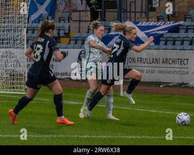 Dundee, Écosse Royaume-Uni. 14 juillet 2023 : une amicale internationale entre les femmes écossaises et les femmes d'Irlande du Nord à Dens Park, Dundee. Banque D'Images