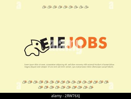 Elejob logo Design avec Alphabet Design et Numbers Designs | Typography logo Design Illustration de Vecteur