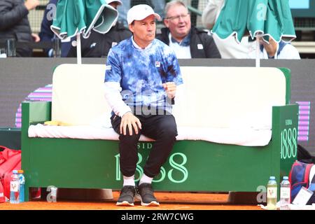 Buenos Aires, Argentine. 17 septembre 2023. Guillermo Coria, capitaine de l'équipe Argentine de coupe Davis lors du match de double de la coupe Davis au Buenos Aires Lawn tennis Club ( crédit : Néstor J. Beremblum / Alamy Live News Banque D'Images