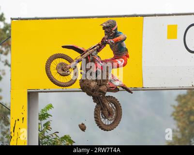 Maggiora, Italie. 17 septembre 2023. 408 MX2 Smulders Scott Honda NED KNMV JM Honda Racing lors de la MXGP Race of Italy 2023 FIM Motocross World Championship Maggiora dimanche, 17 septembre 2023, à Maggiora Park, Italie. (Photo de Fabio Averna/Sipa USA) crédit : SIPA USA/Alamy Live News Banque D'Images