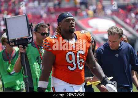 Tampa Bay, Floride, États-Unis, 17 septembre 2023, joueur des Chicago Bears, Zacch Pickens #96 au Raymond James Stadium. (Crédit photo : Marty Jean-Louis/Alamy Live News Banque D'Images