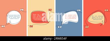 Bannières de devis continues d'une ligne. Conception gratuite de bulles de parole manuscrites, affiches de citations décoratives ou dépliants publicitaires. Éléments vecteurs marketing décents Illustration de Vecteur