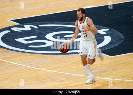 Murcie région de Murcie Espagne 17 septembre 2023. SERGIO RODRÍGUEZ Real Madrid joueur de basket-ball pendant le match, UNICAJA Bsket Malaga vs Real Madrid Super Copa basket Endesa finale Match Sports Palace Murcia 17 septembre 2023 crédit : Pascu Méndez/Alamy Live News Banque D'Images