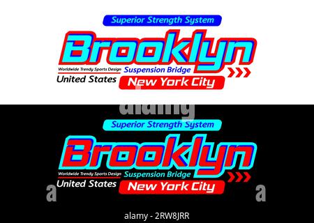 Brooklyn Urban sports design, typographie graphique pour t-shirt, affiches, étiquettes, etc Illustration de Vecteur