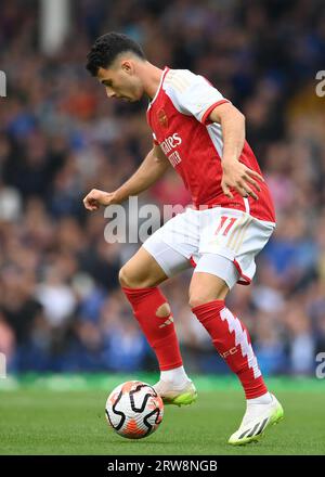 Liverpool, Royaume-Uni. 17 septembre 2023. Gabriel Martinelli d'Arsenal lors du match de Premier League à Goodison Park, Liverpool. Le crédit photo devrait être : Gary Oakley/Sportimage crédit : Sportimage Ltd/Alamy Live News Banque D'Images