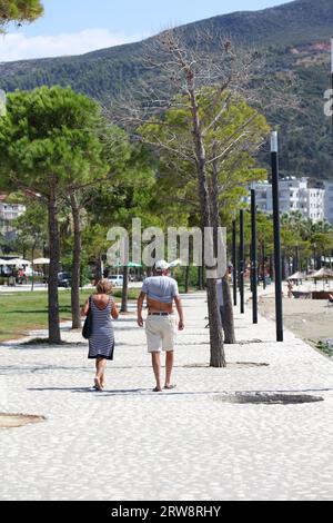 Vlorë, Albanie, dimanche 2 septembre 2023 centre-ville de Vlora Albanie connue aussi sous plusieurs autres noms est la deuxième plus grande ville portuaire d'Albanie Banque D'Images