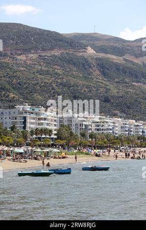 Vlorë, Albanie, dimanche 2 septembre 2023 centre-ville de Vlora Albanie connue aussi sous plusieurs autres noms est la deuxième plus grande ville portuaire d'Albanie Banque D'Images