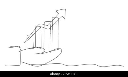 Croissance un dessin de ligne isolé sur fond blanc Illustration de Vecteur