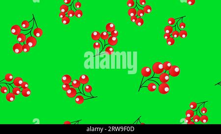 Motif sans couture Holly, branche d'Ilex avec baie et feuilles sur fond blanc. Vacances design. Illustration de Vecteur
