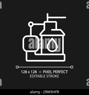 Icône de pompe de puisard blanc linéaire mince personnalisable 2D. Illustration de Vecteur