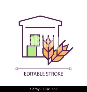 Icône de couleur RVB de stockage de grain Illustration de Vecteur