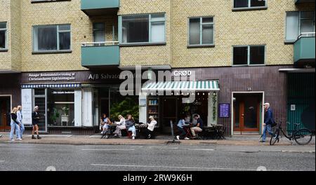 Grød café et restaurant sur Prinsessegade 23, Christiania, Copenhague, Danemark. Banque D'Images